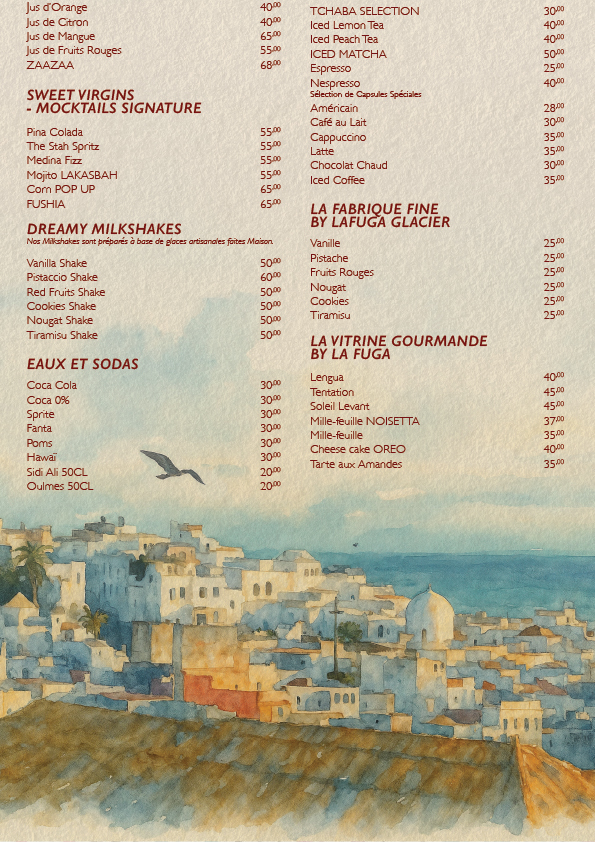 Menu Dar Chems - Deuxième page